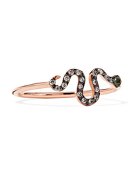 Ileana Makri Mini Snake 18 Karat Gold Diamond And Tsavorite Ring