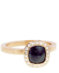 Todd Reed Square Black Diamond Solitaire In Rose Gold