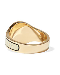 Foundrae True Love 18 Karat Gold Diamond And Enamel Ring