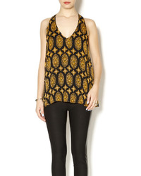 Black and Gold Sleeveless Top