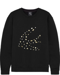 Black and Gold Studded Crew-neck Sweater