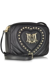 Love Moschino Black Quilted Heart Eco Leather Crossbody Bag