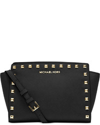 Women's Black and Gold Studded Leather Crossbody Bags by MICHAEL Michael  Kors | Lookastic