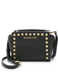 MICHAEL Michael Kors Michl Michl Kors Selma Mini Saffiano Leather Messenger Bag  Black, $178, Nordstrom