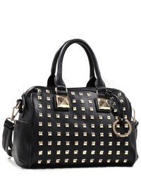 Emperia Petite Fashion Satchel Bag Handbag With Chunky Gold Studded Accents