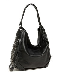 POVERTY FLATS by rian Studded Hobo Black