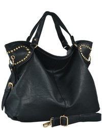 MG Collection Rinah Oversized Studded Weekender Slouchy Hobo Handbag