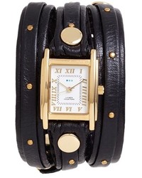 La Mer Collections Studded Leather Wrap Watch 19mm