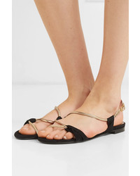 Tabitha Simmons Snakey Suede And Metallic Leather Sandals