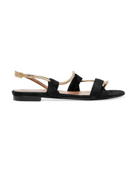 Tabitha Simmons Snakey Suede And Metallic Leather Sandals