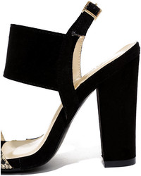 Athena Slick Pick Black Suede High Heel Sandals