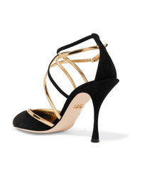 Dolce & Gabbana Metallic Med Suede Sandals