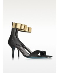 Patrizia Pepe Sandal In Suede With Golden Leather Ankle Strap
