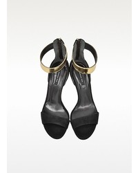Patrizia Pepe Sandal In Suede With Golden Leather Ankle Strap