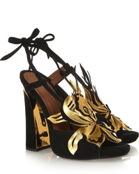 Marni Suede And Metallic Leather Sandals
