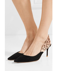 Sophia Webster Angelo Cutout Med Leather And Suede Slingback Pumps