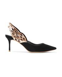 Sophia Webster Angelo Cutout Med Leather And Suede Slingback Pumps
