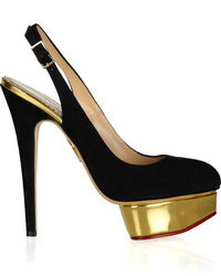 Charlotte Olympia The Dolly Suede Pumps Black