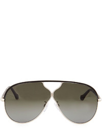 Balenciaga Aviator Sunglasses Rose Goldblack Leather