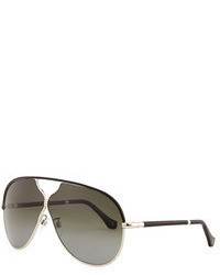 Balenciaga Aviator Sunglasses Rose Goldblack Leather