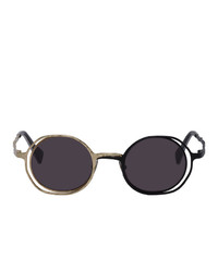 Kuboraum Black And Gold H10 Gob Sunglasses