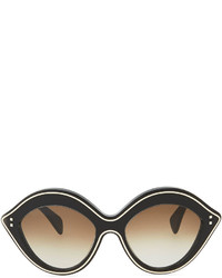 Valentino Chunky Metal Edged Cat Eye Sunglasses Black