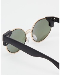 Asos Collection Cat Eye Sunglasses With Double Nose Corner Detail