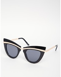Asos Collection Metal Top Cat Eye Sunglasses With Built Up Highbrow