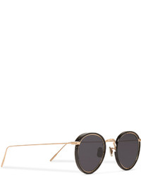 Eyevan 7285 Round Frame Acetate And Metal Sunglasses