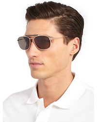 Tom Ford Eyewear Marlon Metal Aviator Sunglasses, $360 | Saks Fifth Avenue  | Lookastic