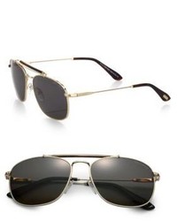 Tom Ford Eyewear Marlon Metal Aviator Sunglasses