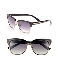 Gucci 55mm Retro Sunglasses Gold Dark Gray One Size