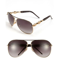 Gucci 63mm Embellished Temple Aviator Sunglasses