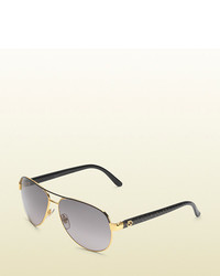 Gucci Aviator Black Glitter Sunglasses
