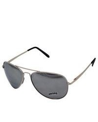 LCM Home Fashions Aviate Steel And Black Aviator Sunglasses