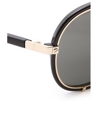Lanvin Leather Detail Aviator Sunglasses