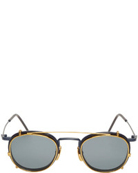 Thom Browne Matte Navy Gold Clip On Glasses