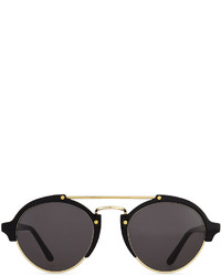 Illesteva Milan Ii Round Mirror Sunglasses Blackgold