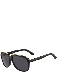 Salvatore Ferragamo Navigator Plastic Sunglasses Black