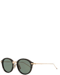 Thom Browne Round Sunglasses In Black Gold