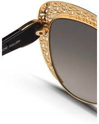 Nobrand X Linda Farrow Lasercut Trim Metal Cat Eye Sunglasses