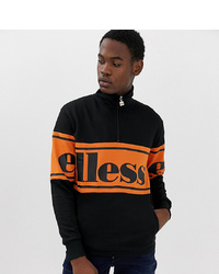 Ellesse Panel Logo Sweatshirt With 14 Zip In Black