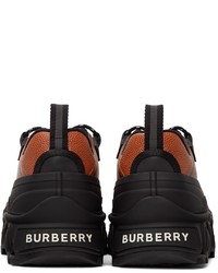 Burberry Black Orange Leather Arthur Sneakers