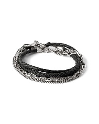 title of work Braided Leather Chain Multi Wrap Bracelet