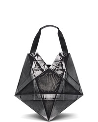 132 5. ISSEY MIYAKE Black And Silver Large Standard No4 Tote