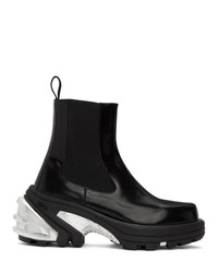 Black and Silver Chelsea Boots