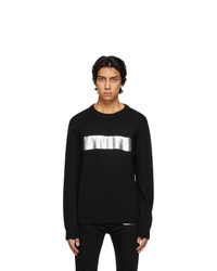 Givenchy Black And Silver Latex Band Sweater