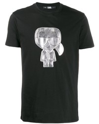 Black and Silver Crew-neck T-shirt