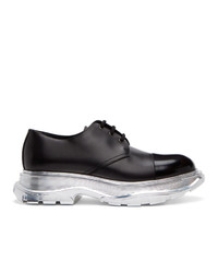 Black and Silver Derby Shoes