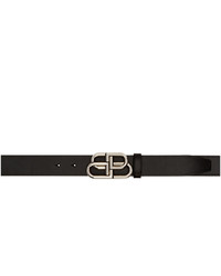 Balenciaga Black And Silver Bb Belt